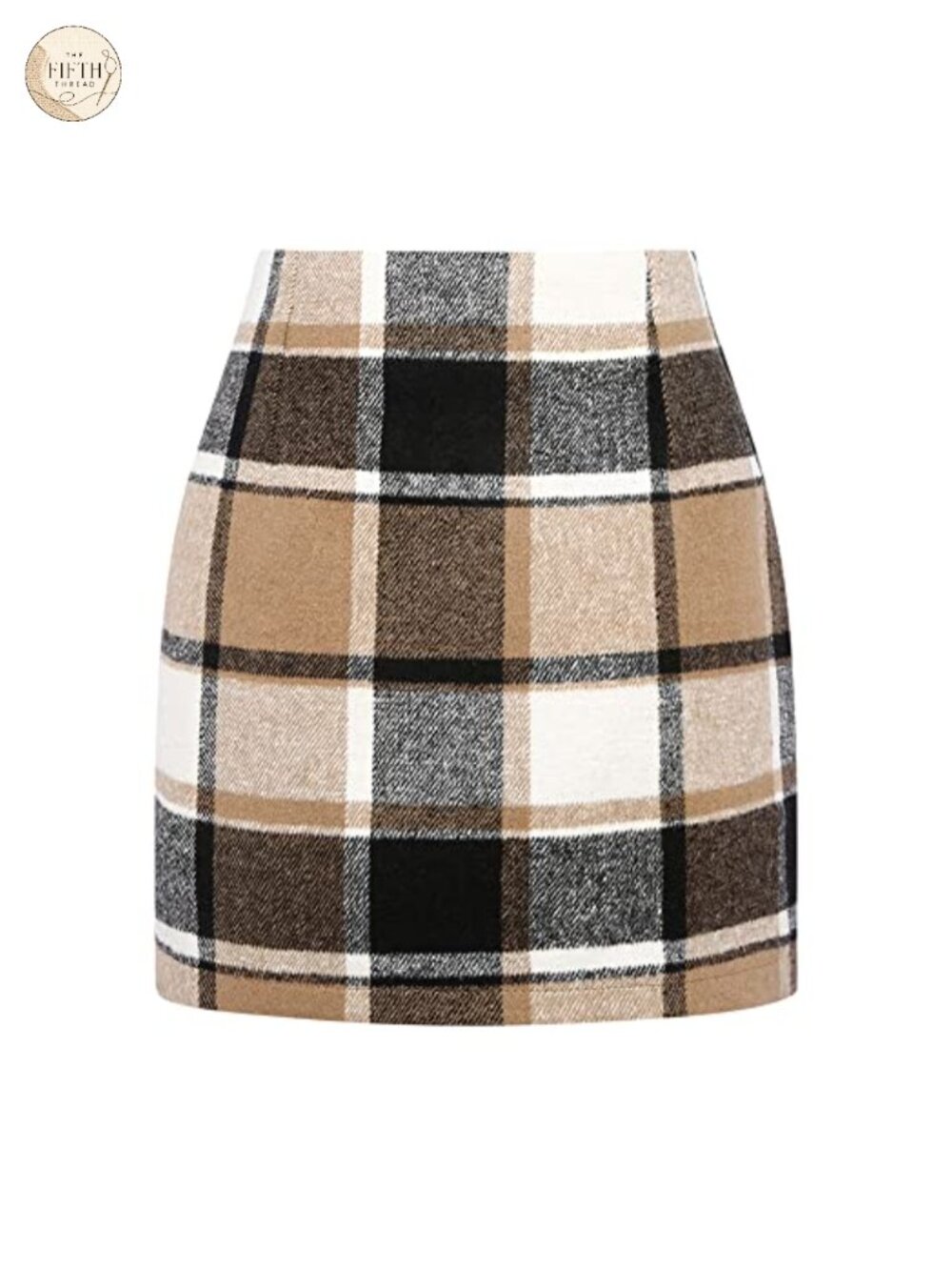 Wool Blend Plaid High Waisted Bodycon Pencil Mini Skirt
